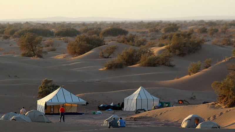 Camp inmitten der Dünen, Marokko Marokko
